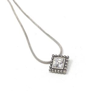Brighton Twinkle Petite Necklace Silver Bezel Crystal Pendant 16–18" Adjustable